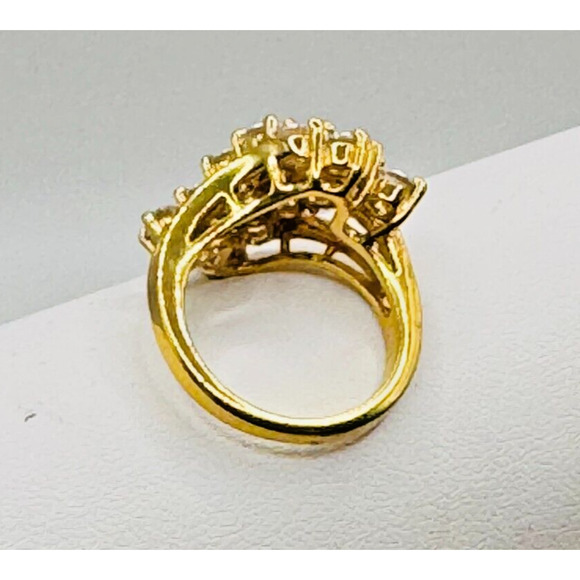 EDCO Gold Tone Diamond CZ Ring Size 4 3/4 - Picture 5 of 6